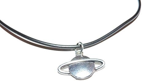 Vintage Mini Planet Saturn Pendant Rope Necklace