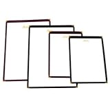 American Style Menu Holder-Burgundy A4 Sz. Shows two pages