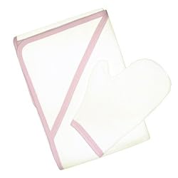 Tadpoles Organics Hooded Towel & Mitt Set, Pink
