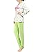 VENTELAN Women's Girls' Long Sleeve Pink Printed Green Sleepwear Pajamas Set
