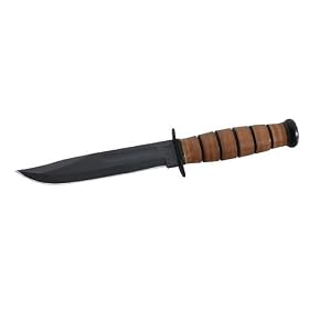 KABAR USMC Short Knife w/ Leather Sheath