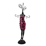 Pink Cocktail Mannequin Jewelry Holder Sequined - 14" H
