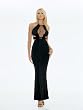 Slinky And Sheer Keyhole Long Halter Dress
