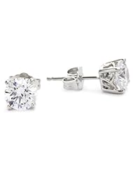 Myia Passiello "Timeless" Swarovski Zirconia Round Stud Earrings (2cttw)