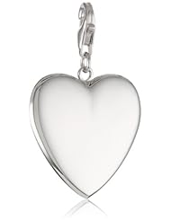14k White Gold High Polish Heart Charm
