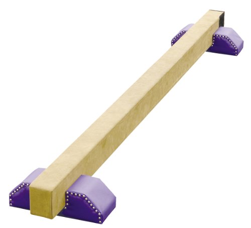 Tumbl Trak Purple Brianna Beam Suede Balance Beam with Purple Beam Legs, 8-Feet Length x 4-Inch Width x 6-Inch Height