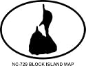 Block Island Map Oval Bumper Sticker
