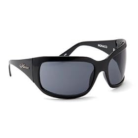 HOVEN MONACO 31-0102 BLACK GLOSS FRAME GREY POLARIZED POLYCARBONATE LENS PLASTIC SUNGLASSES