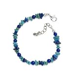 7 to 8 inch Beaded Lapis and Turquoise Bracelet