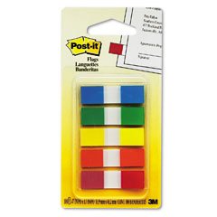 Post-it Flags, 1/2-Inch, Ideal For Marking And Flagging Paper Documents, Assorted Colors, 100 Flags per Dispenser (683-5CF)