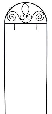 New Creative 22587 Garden Essentials Metal Scroll Design Post Holder, Black, ...