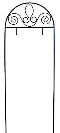New Creative 22587 Garden Essentials Metal Scroll Design Post Holder, Black, ...