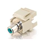SNAP-IN GREEN RCA F/F KEYSTONE INSERT MODULE - IVORY - 3343