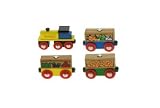 Wooden Train Railway System - Wooden Fruit Train  Carriages (Compatible with leading wooden rail systems) - Wooden Toy