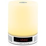 Nightlights for Kids, Dimmable Table Lamps, Touch Control LED Night Lights with Bluetooth 4.0 Speaker, Alarm Clock, Dynamic Color Changing Mode, Speakerphone, TF Card Supported