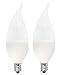 TCP 25 Watt Equivalent, LED Candelabra Base Flame Tip, Frosted Torpedo Light Bulbs, Dimmable Soft White (2 Pack)