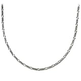 Sterling Silver 3.5mm Italian Figaro Chain Necklace, 24
