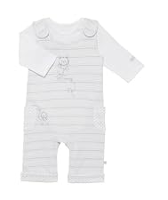 Unisex striped dungarees set