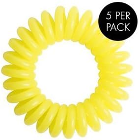 Magi Hair Bobble Traceless Hair Ring And Bracelet - Yellow Invisible Hair Bobble Pack of 5, Pain Free Hair Band, Reduces Split Ends by Quif