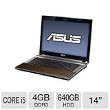 Asus U43F-BBA7 Bamboo 14" Laptop (2.53 GHz Intel Core i5-460M Processor, 4 GB RAM, 640 GB Hard Drive, DVDRW, Windows 7 Home Premium 64-bit) - Refurbished