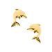 14K Yellow Gold Children's Dolphin Earrings
