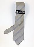 Sean John - Sean John Silver Tebogo Medium Diagonal Stripe Tonal Tie