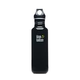 Klean Kanteen Stainless Steel Water Bottle with Poly Loop Cap (27-Ounce, Black Eclipse)