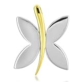 Sterling Silver & 18K Butterfly Pendant