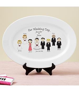 Personalized Wedding Gifts - Our Wedding Day Character Platter
