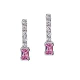 Feminine Pink Cz Diamond Earrings