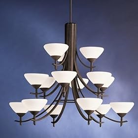 Kichler 1681DBK Olympia 15 Light Large Foyer Chandelier in Distressed Black with Satin... by Kichler