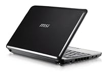MSI Wind U100-843 10-Inch Black Netbook - 5.5 Hour Battery Life