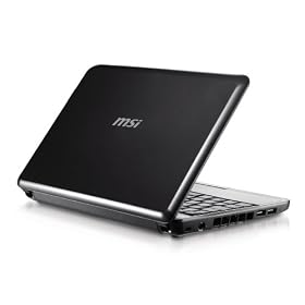 MSI Wind U100-843 10-Inch Black Netbook - 5.5 Hour Battery Life