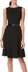 AGB Sleeveless Belted Pleated Black A...