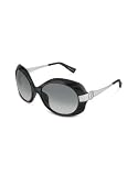 Giorgio Armani - Giorgio Armani Swarovski Crystal Logo Oversized Round Sunglasses black/shaded grey