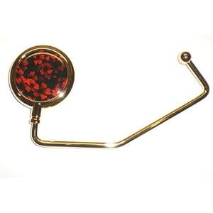 Red Petal Purse Hook Hanger w/ Carrying Pouch