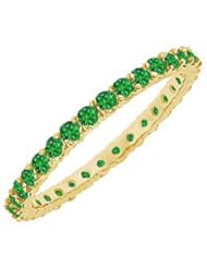 Emerald Eternity Bangle 14K Yellow Gold - 10.00 CT TGW