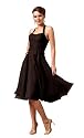 Elegantes knielanges Neckholder Cocktailkleid, Farbe braun von Astrapahl