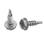Stainless Steel Sheet Metal Screw, Hex Head, Self-Drilling Point, #6-20, 1/2" Length (Pack of 100)