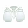 Casablanca KGC12W-11 Four-Light Wet Rated Fixture with White Glass, Snow White