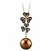 0.02 Ct.T.W. Round Brilliant Cut Diamonds, Round Smoky Topaz, Round Citrine, Chocolate China Pearl, 14K White Gold. Chocolate Pearl, Smoky Topaz, Citrine and Diamond Necklace