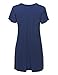 Made by Johnny MBJ WT1057 Womens V Neck Short Sleeve Pleats Tunic Top XL Navy