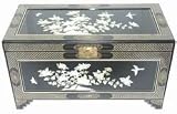 Unique Asian Furnishings & D&eacute;cor - 27" Ming Lacquer Trunk w/ Cranes Art Design
