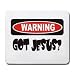 WARNING GOT JESUS Mousepad