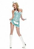 3Pc Vinyl Nurse Scrubs Includes Headpiece Zipper Front Bustier Gartered Skirt by Leg avenue