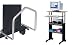 Stand Up Workstation, 29-1/2x22x35-49, Black/Medium Oak