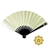 伊勢屋 鉄扇8寸 坂本龍馬家紋入 白 TS-W/R