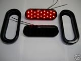 Red Oval 22 LED Truck RV Trailer Stop Turn Tail Lights