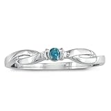 10K White Gold Blue Diamond Promise Ring .06ct tdw. (sizes 4 - 8)