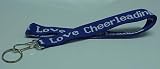 I Love Cheerleading Keychain Lanyard - Royal Blue (Brand New)